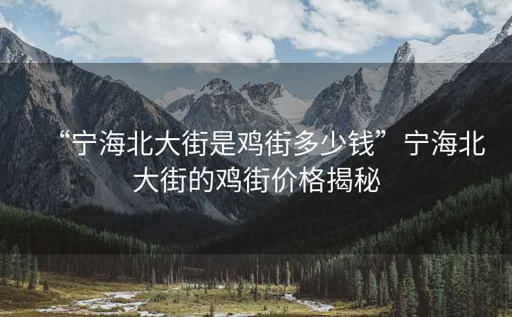 “寧海北大街是雞街多少錢(qián)”寧海北大街的雞街價(jià)格揭秘