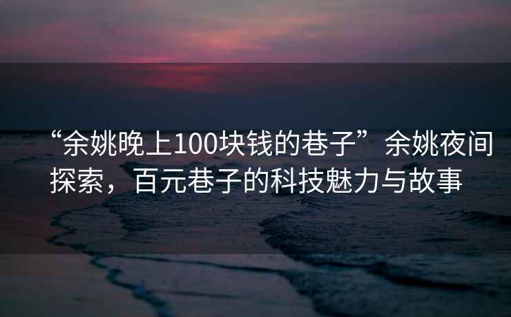 “余姚晚上100塊錢(qián)的巷子”余姚夜間探索，百元巷子的科技魅力與故事