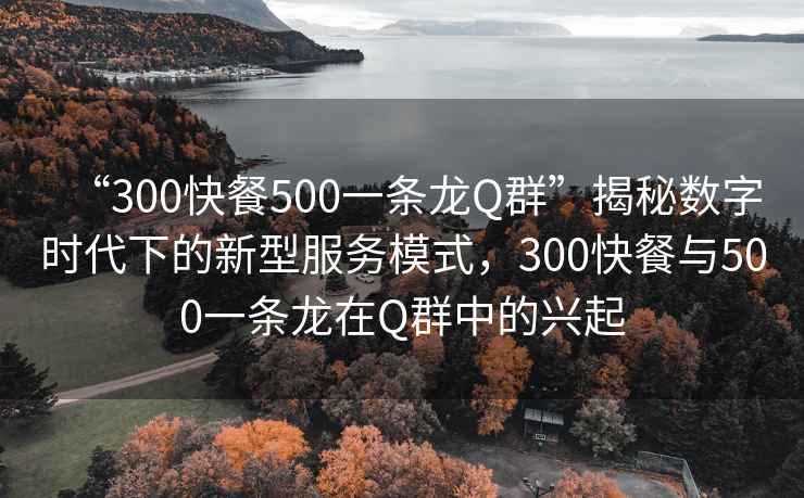 “300快餐500一條龍Q群”揭秘數字時(shí)代下的新型服務(wù)模式，300快餐與500一條龍在Q群中的興起
