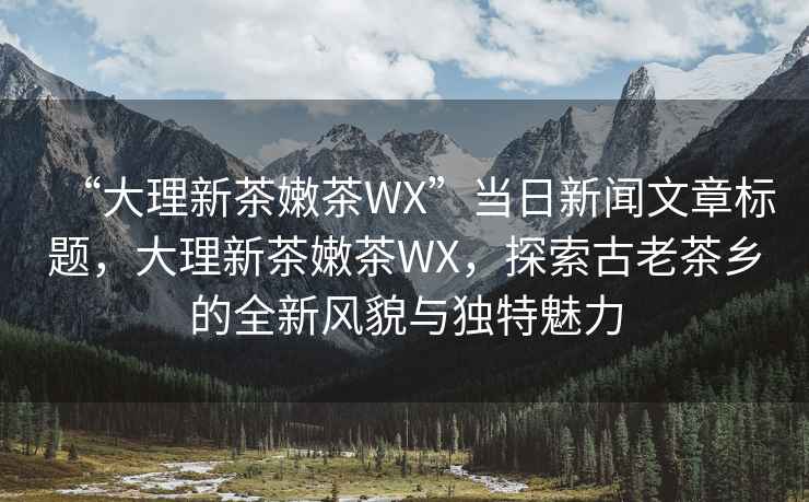 “大理新茶嫩茶WX”當日新聞文章標題，大理新茶嫩茶WX，探索古老茶鄉的全新風(fēng)貌與獨特魅力