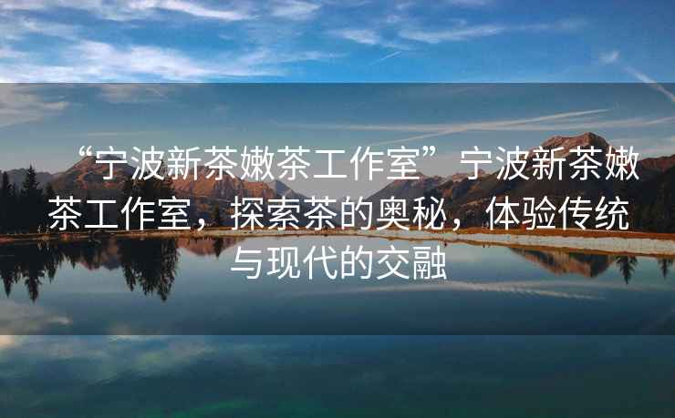 “寧波新茶嫩茶工作室”寧波新茶嫩茶工作室，探索茶的奧秘，體驗傳統與現代的交融