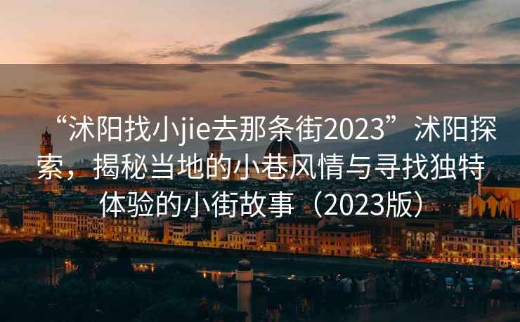 “沭陽(yáng)找小jie去那條街2023”沭陽(yáng)探索，揭秘當地的小巷風(fēng)情與尋找獨特體驗的小街故事（2023版）