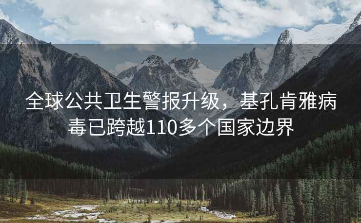 全球公共衛生警報升級，基孔肯雅病毒已跨越110多個(gè)國家邊界
