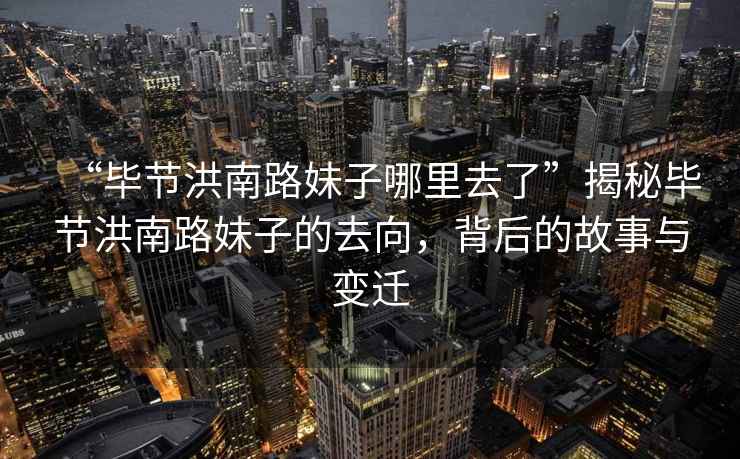 “畢節洪南路妹子哪里去了”揭秘畢節洪南路妹子的去向，背后的故事與變遷