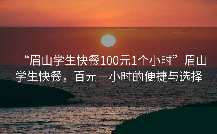 “眉山學(xué)生快餐100元1個(gè)小時(shí)”眉山學(xué)生快餐，百元一小時(shí)的便捷與選擇