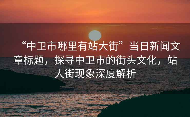 “中衛市哪里有站大街”當日新聞文章標題，探尋中衛市的街頭文化，站大街現象深度解析