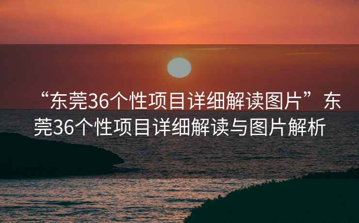 “東莞36個(gè)性項目詳細解讀圖片”東莞36個(gè)性項目詳細解讀與圖片解析