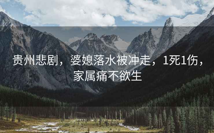 貴州悲劇，婆媳落水被沖走，1死1傷，家屬痛不欲生