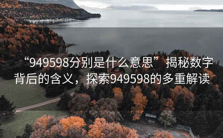 “949598分別是什么意思”揭秘數字背后的含義，探索949598的多重解讀