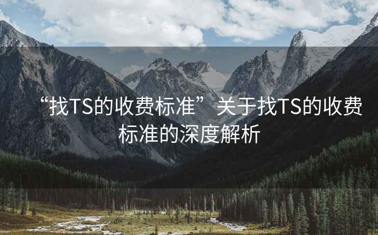 “找TS的收費標準”關(guān)于找TS的收費標準的深度解析