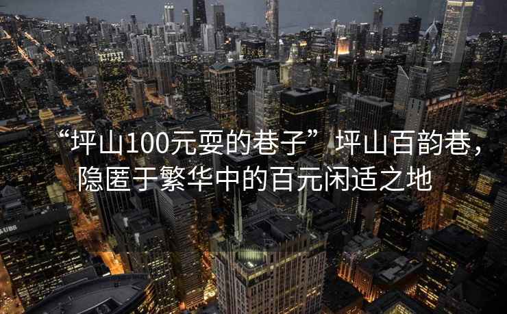 “坪山100元耍的巷子”坪山百韻巷，隱匿于繁華中的百元閑適之地
