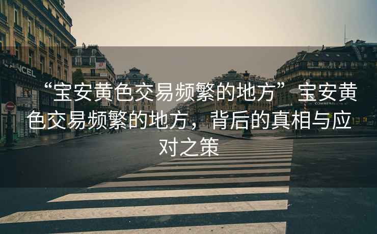 “寶安黃色交易頻繁的地方”寶安黃色交易頻繁的地方，背后的真相與應對之策