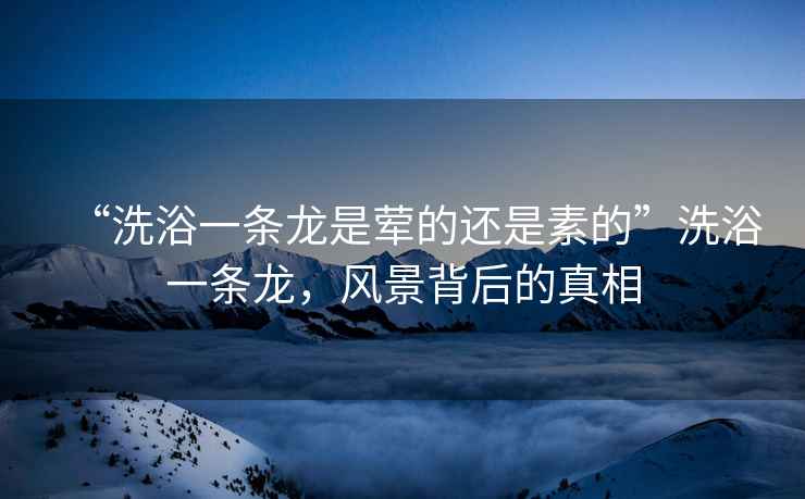 “洗浴一條龍是葷的還是素的”洗浴一條龍，風(fēng)景背后的真相