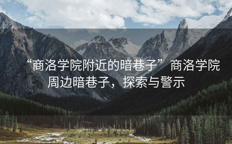 “商洛學(xué)院附近的暗巷子”商洛學(xué)院周邊暗巷子，探索與警示