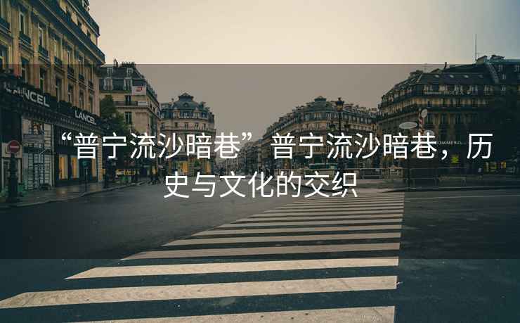 “普寧流沙暗巷”普寧流沙暗巷，歷史與文化的交織