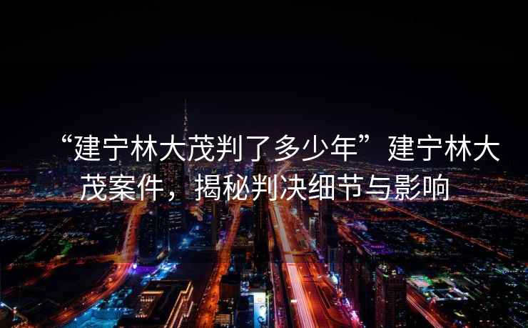 “建寧林大茂判了多少年”建寧林大茂案件，揭秘判決細節與影響