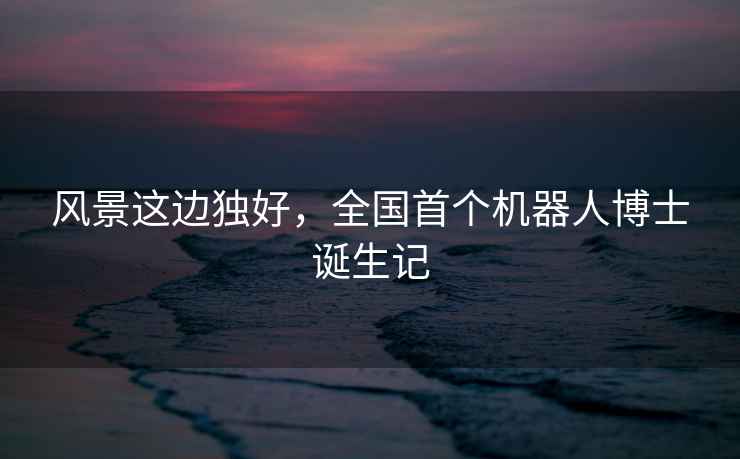風(fēng)景這邊獨好，全國首個(gè)機器人博士誕生記