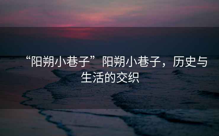 “陽(yáng)朔小巷子”陽(yáng)朔小巷子，歷史與生活的交織
