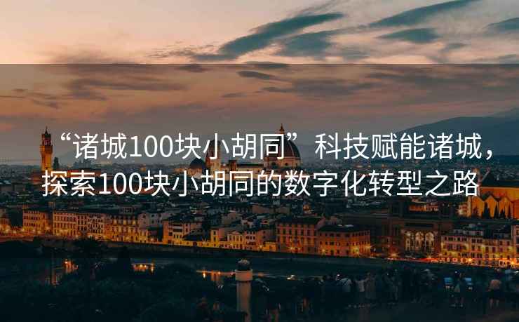 “諸城100塊小胡同”科技賦能諸城，探索100塊小胡同的數字化轉型之路