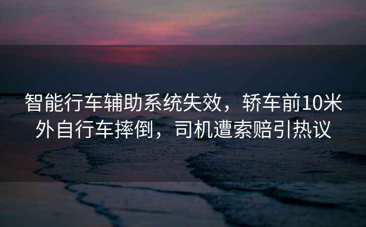 智能行車(chē)輔助系統失效，轎車(chē)前10米外自行車(chē)摔倒，司機遭索賠引熱議
