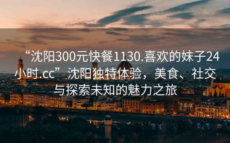 “沈陽(yáng)300元快餐1130.喜歡的妹子24小時(shí).cc”沈陽(yáng)獨特體驗，美食、社交與探索未知的魅力之旅