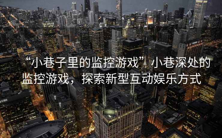 “小巷子里的監控游戲”小巷深處的監控游戲，探索新型互動(dòng)娛樂(lè )方式