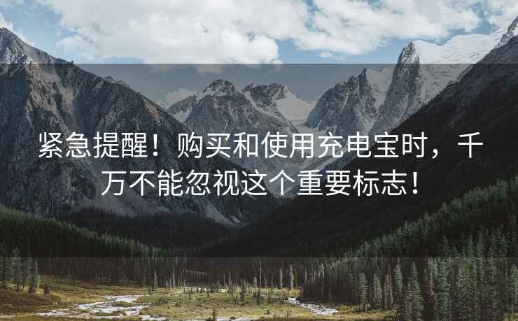 緊急提醒！購買(mǎi)和使用充電寶時(shí)，千萬(wàn)不能忽視這個(gè)重要標志！