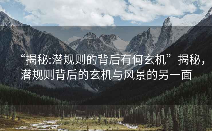“揭秘:潛規則的背后有何玄機”揭秘，潛規則背后的玄機與風(fēng)景的另一面