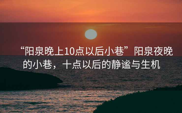 “陽(yáng)泉晚上10點(diǎn)以后小巷”陽(yáng)泉夜晚的小巷，十點(diǎn)以后的靜謐與生機