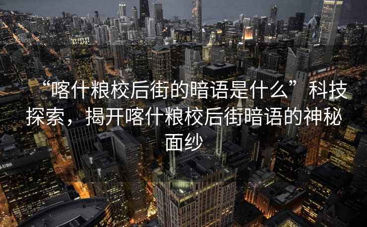 “喀什糧校后街的暗語(yǔ)是什么”科技探索，揭開(kāi)喀什糧校后街暗語(yǔ)的神秘面紗