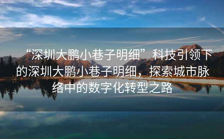 “深圳大鵬小巷子明細”科技引領(lǐng)下的深圳大鵬小巷子明細，探索城市脈絡(luò )中的數字化轉型之路