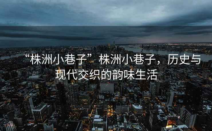 “株洲小巷子”株洲小巷子，歷史與現代交織的韻味生活