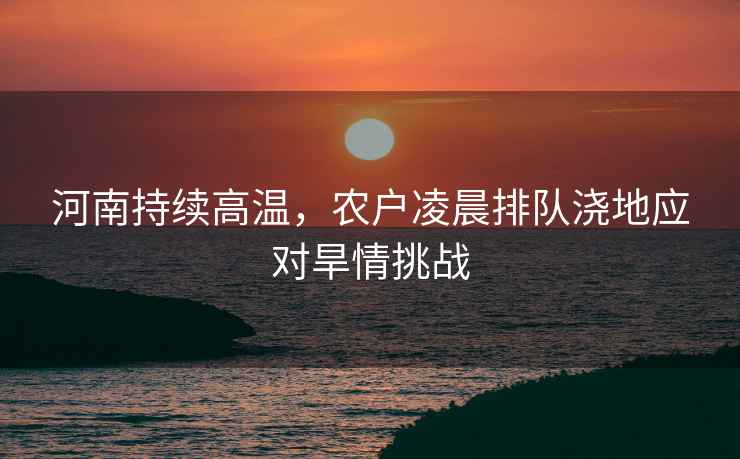 河南持續高溫，農戶(hù)凌晨排隊澆地應對旱情挑戰