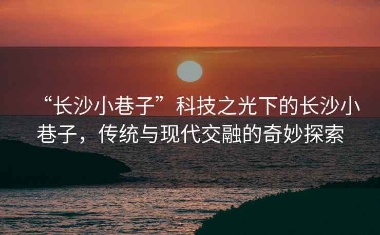 “長(cháng)沙小巷子”科技之光下的長(cháng)沙小巷子，傳統與現代交融的奇妙探索