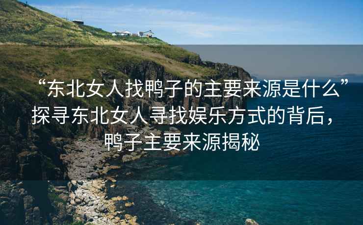 “東北女人找鴨子的主要來(lái)源是什么”探尋東北女人尋找?jiàn)蕵?lè )方式的背后，鴨子主要來(lái)源揭秘