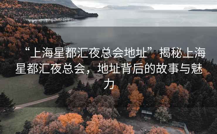 “上海星都匯夜總會(huì )地址”揭秘上海星都匯夜總會(huì )，地址背后的故事與魅力