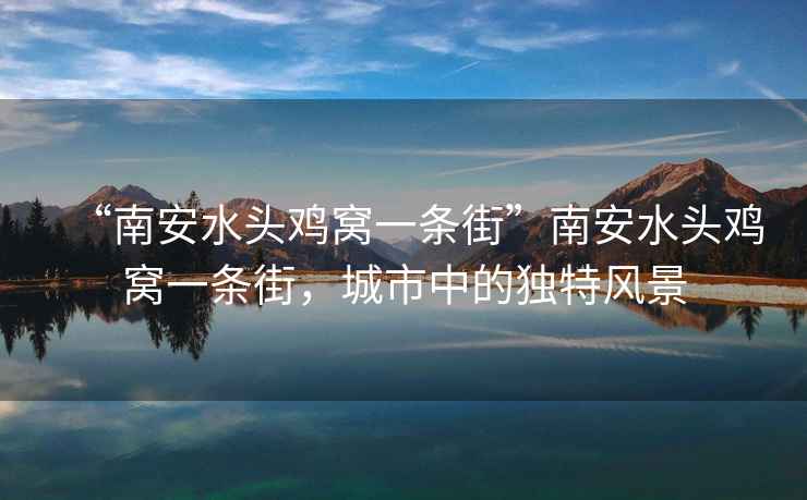 “南安水頭雞窩一條街”南安水頭雞窩一條街，城市中的獨特風(fēng)景