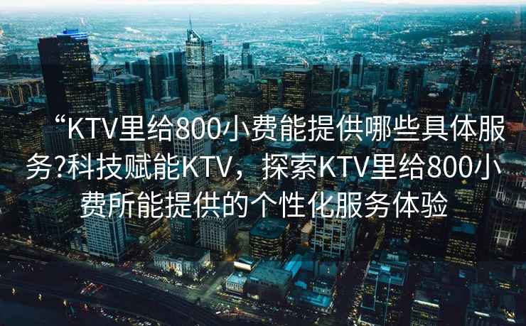 “KTV里給800小費能提供哪些具體服務(wù)?科技賦能KTV，探索KTV里給800小費所能提供的個(gè)性化服務(wù)體驗
