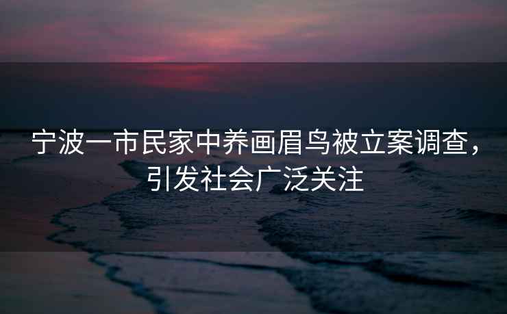 寧波一市民家中養畫(huà)眉鳥(niǎo)被立案調查，引發(fā)社會(huì )廣泛關(guān)注