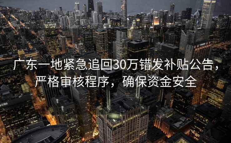 廣東一地緊急追回30萬(wàn)錯發(fā)補貼公告，嚴格審核程序，確保資金安全