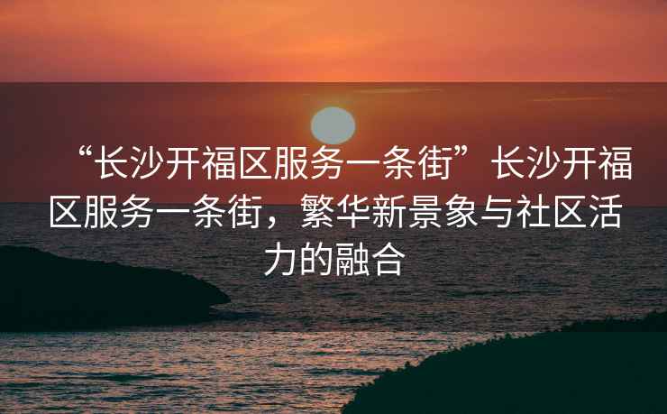 “長(cháng)沙開(kāi)福區服務(wù)一條街”長(cháng)沙開(kāi)福區服務(wù)一條街，繁華新景象與社區活力的融合