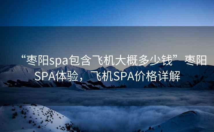 “棗陽(yáng)spa包含飛機大概多少錢(qián)”棗陽(yáng)SPA體驗，飛機SPA價(jià)格詳解