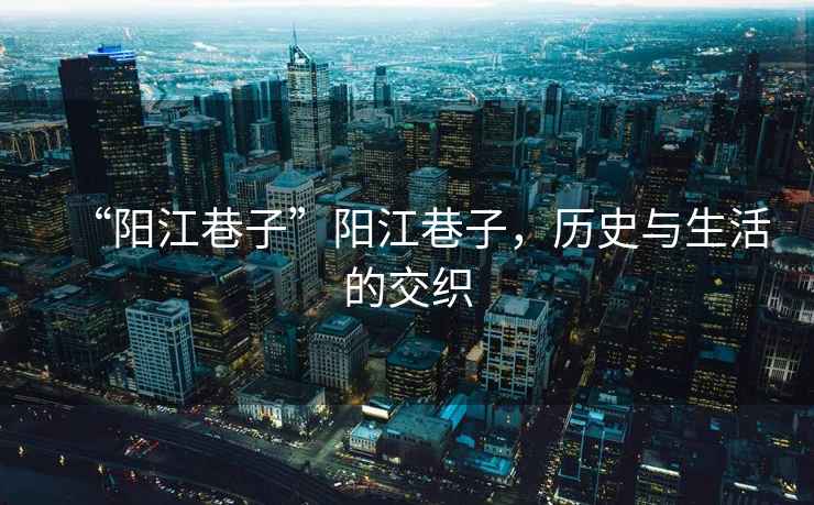 “陽(yáng)江巷子”陽(yáng)江巷子，歷史與生活的交織
