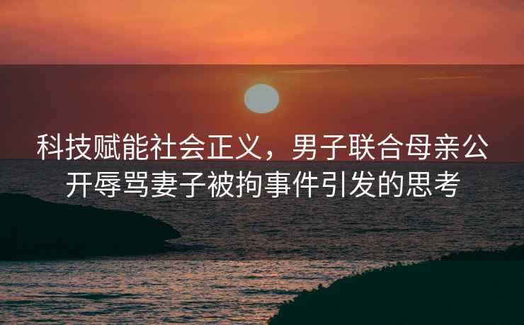 科技賦能社會(huì )正義，男子聯(lián)合母親公開(kāi)辱罵妻子被拘事件引發(fā)的思考