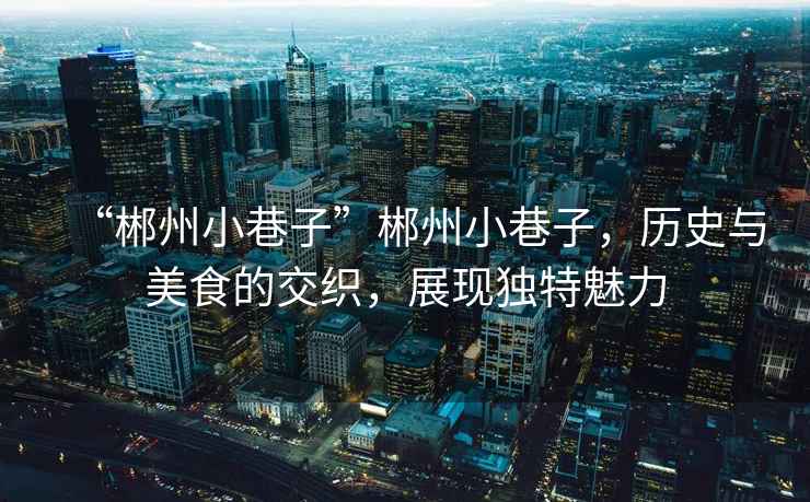 “郴州小巷子”郴州小巷子，歷史與美食的交織，展現獨特魅力