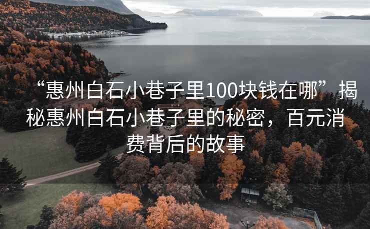 “惠州白石小巷子里100塊錢(qián)在哪”揭秘惠州白石小巷子里的秘密，百元消費背后的故事