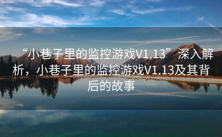 “小巷子里的監控游戲V1.13”深入解析，小巷子里的監控游戲V1.13及其背后的故事