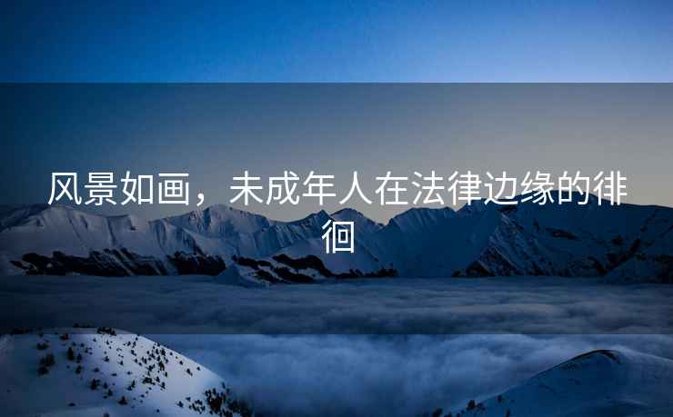 風(fēng)景如畫(huà)，未成年人在法律邊緣的徘徊