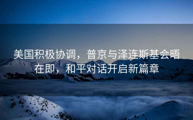 美國積極協(xié)調，普京與澤連斯基會(huì )晤在即，和平對話(huà)開(kāi)啟新篇章