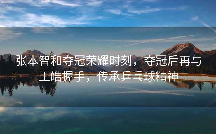 張本智和奪冠榮耀時(shí)刻，奪冠后再與王皓握手，傳承乒乓球精神